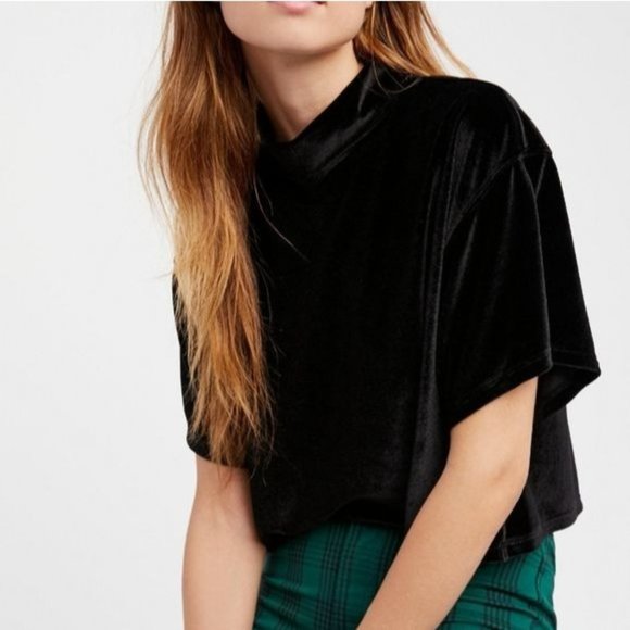 We the Free Black Velvet Top - Picture 1 of 10